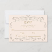 ウエスタンな馬好きのためのピンクの結婚式RSVPカード 出欠カード (正面)