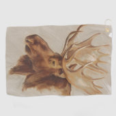 ウエスタンアメリカンアニマル勉強 |ムースポートレート ゴルフタオル (横)