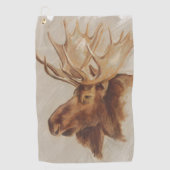 ウエスタンアメリカンアニマル勉強 |ムースポートレート ゴルフタオル (正面)