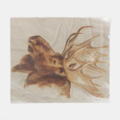 ウエスタンアメリカンアニマル勉強 |ムースポートレート フリースブランケット (正面(横))