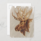 ウエスタンアメリカンアニマル勉強 |ムースポートレート ポストカード (正面/裏面)
