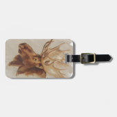 ウエスタンアメリカンアニマル勉強 |ムースポートレート ラゲッジタグ (正面横)