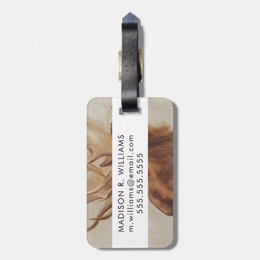 ウエスタンアメリカンアニマル勉強 |ムースポートレート ラゲッジタグ (裏面縦)