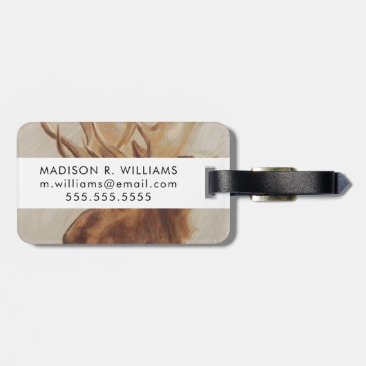 ウエスタンアメリカンアニマル勉強 |ムースポートレート ラゲッジタグ (裏面横)