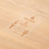 ウエスタンアースントーンカントリーベビーブーツシャワー アクリル招待状 (レイダウン)