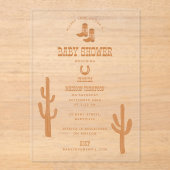 ウエスタンアースントーンカントリーベビーブーツシャワー アクリル招待状 (正面)