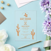 ウエスタンアースントーンカントリーベビーブーツシャワー アクリル招待状 (インサイチュ (ウェディング))