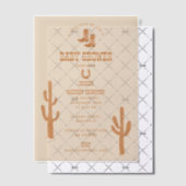 ウエスタンアースントーンカントリーベビーブーツシャワー ベラム紙招待状 (オフセット (招待状))