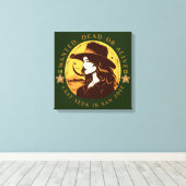 ウエスタンウォッチング女性のカーボーイ キャンバスプリント (インサイチュ (ウッドフロア))