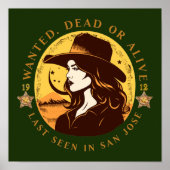 ウエスタンウォッチング女性のカーボーイ ポスター (正面)