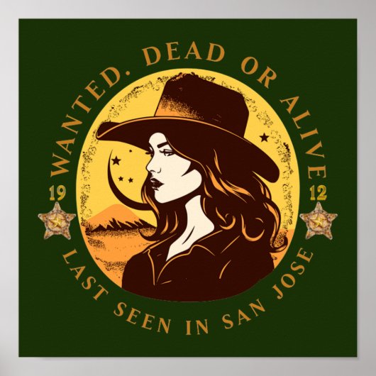 ウエスタンウォッチング女性のカーボーイ ポスター (正面)