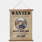 ウエスタンウォッチング誕生日ウッドトップウォールタペストリー 吊り下げ型タペストリー (正面)