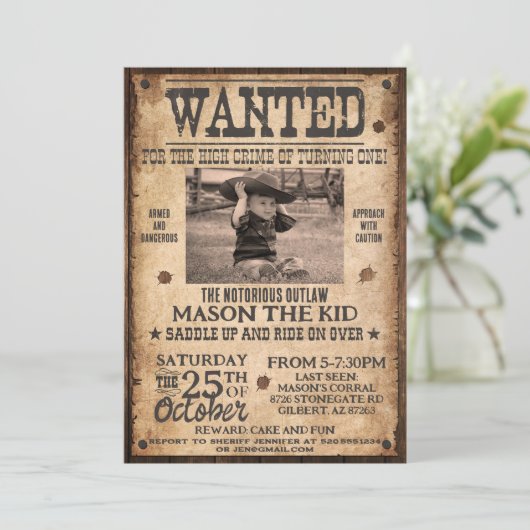 ウエスタンウォッチング誕生日招待状 招待状 (スタンド正面)