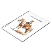 ウエスタンウォーターカラーブロンド女性のカーボーイカスタム、 ノートブック (左側)