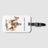 ウエスタンウォーターカラーブロンド女性のカーボーイカスタム、 ラゲッジタグ (正面横)