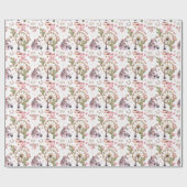 ウエスタンウォーターカラー女性のカーボーイカントリーパターン ラッピングペーパー (フラット)