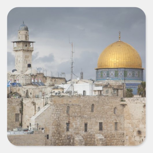 ウエスタンウォールプラザのビュー、午後遅い スクエアシール (正面)