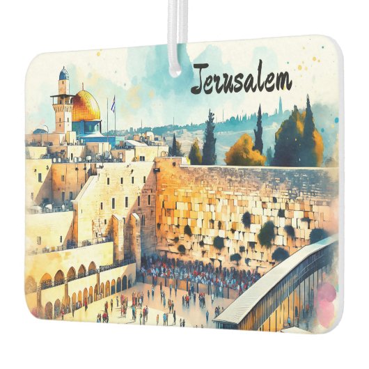 ウエスタンウォールホテルウォーターカラーアート カーエアーフレッシュナー (左)