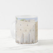 ウエスタンウォールKOTELエルサレムDAVIDオールドシティ祈りの言葉 フロストグラスマグカップ (正面左)