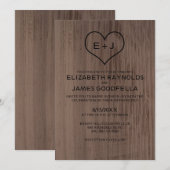 ウエスタンウッドグレイン結婚式招待状 招待状 (正面/裏面)