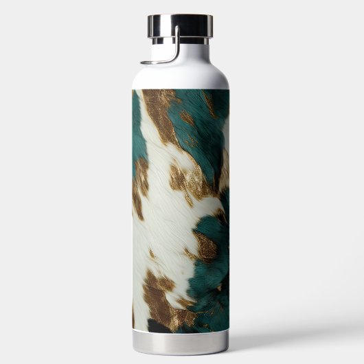 ウエスタンエメラルド金ゴールドホワイトコウィド ウォーターボトル (右面)