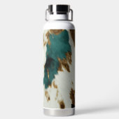 ウエスタンエメラルド金ゴールドホワイトコウィド ウォーターボトル (背面)