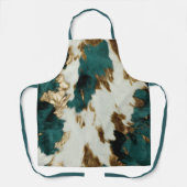 ウエスタンエメラルド金ゴールドホワイトコウィド エプロン (正面)