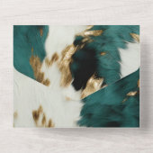 ウエスタンエメラルド金ゴールドホワイトコウィド オールインワン招待状 (裏面)