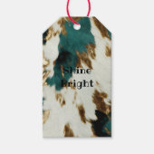 ウエスタンエメラルド金ゴールドホワイトコウィド ギフトタグ (正面)