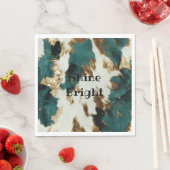 ウエスタンエメラルド金ゴールドホワイトコウィド スタンダードランチョンナプキン (インサイチュ)