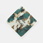 ウエスタンエメラルド金ゴールドホワイトコウィド スタンダードランチョンナプキン (角)