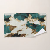 ウエスタンエメラルド金ゴールドホワイトコウィド バスタオルセット (ハンドタオル)