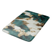 ウエスタンエメラルド金ゴールドホワイトコウィド バスマット (アングル)