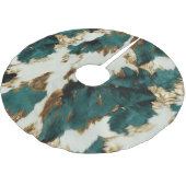 ウエスタンエメラルド金ゴールドホワイトコウィド ブラッシュドポリエステルツリースカート (アングル)