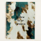 ウエスタンエメラルド金ゴールドホワイトコウィド プランナー手帳 (正面)