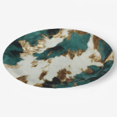 ウエスタンエメラルド金ゴールドホワイトコウィド ペーパープレート (アングル)