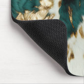 ウエスタンエメラルド金ゴールドホワイトコウィド マウスパッド (コーナー)