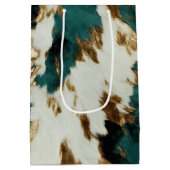 ウエスタンエメラルド金ゴールドホワイトコウィド ミディアムペーパーバッグ (裏面)