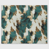 ウエスタンエメラルド金ゴールドホワイトコウィド ラッピングペーパー (フラット)