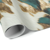 ウエスタンエメラルド金ゴールドホワイトコウィド ラッピングペーパー (ロールコーナー)