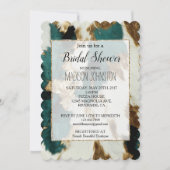 ウエスタンエメラルド金ゴールドホワイトコウィド 招待状 (正面)