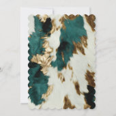 ウエスタンエメラルド金ゴールドホワイトコウィド 招待状 (裏面)