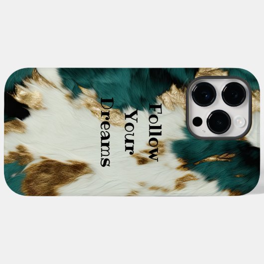 ウエスタンエメラルド金ゴールドホワイトコウィド Case-Mate iPhoneケース (裏面 (横))