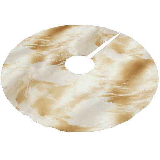 ウエスタンエレガント金ゴールドホワイトクリームコウィド ブラッシュドポリエステルツリースカート (アングル)