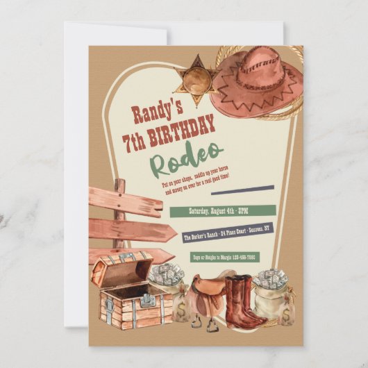 ウエスタンエレメンツ誕生日 招待状 (正面)