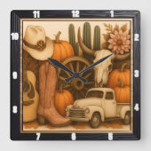 ウエスタンオータムロデオファーム スクエア壁時計 (正面)