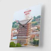 ウエスタンオート建物ロフトコンドスカンザスシティ スクエア壁時計 (傾斜)