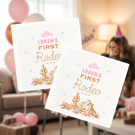 ウエスタンカウガール1歳の誕生日 スタンダードカクテルナプキン