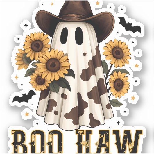 ウエスタンカウスポット不気味幽霊ブハウ シール (正面)