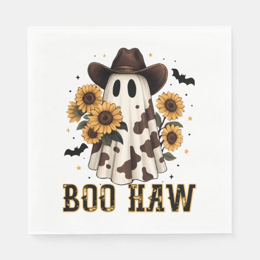 ウエスタンカウスポット不気味幽霊ブハウ スタンダードランチョンナプキン (正面)